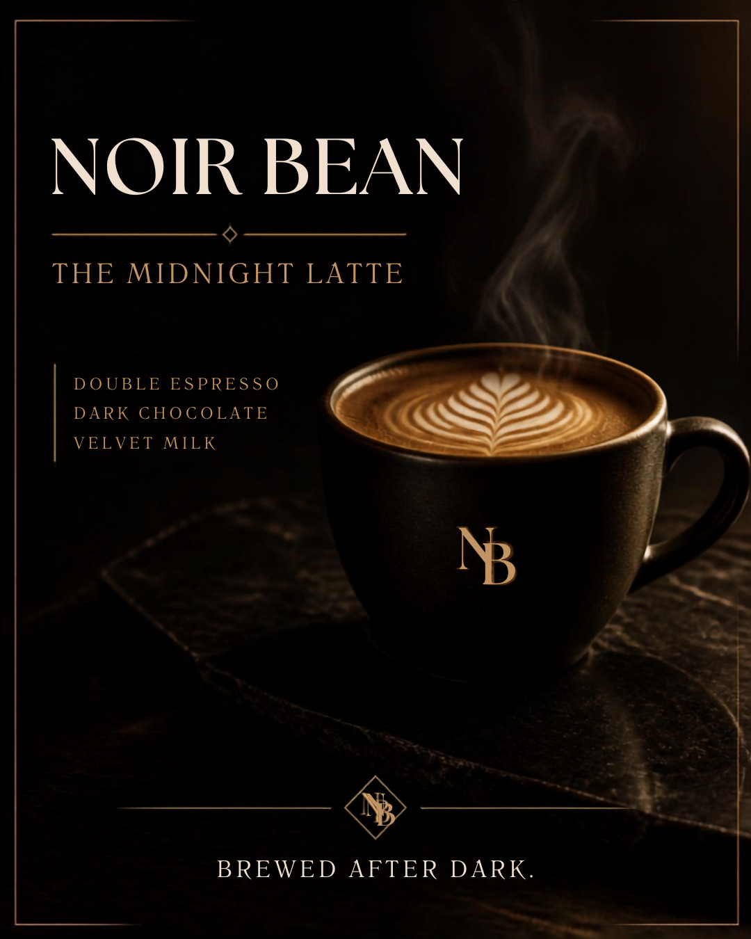 NOIR BEAN luxury editorial café design