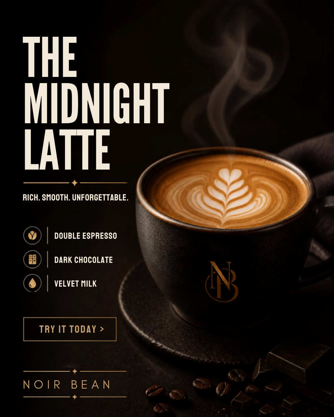 NOIR BEAN modern product advertisement