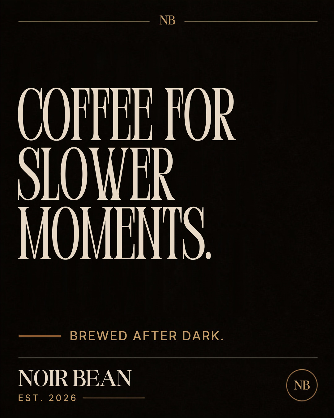 NOIR BEAN typography-only design